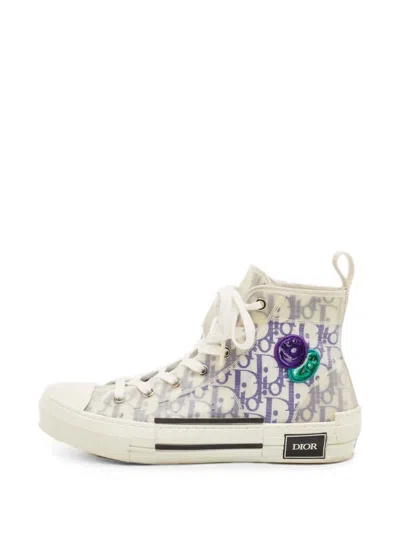 Pre-owned Dior B23 Oblique Mesh Sneakers In White