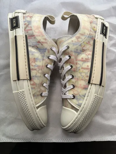 Pre-owned Dior B23 Oblique Multicolor Low Sneaker In White
