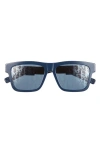 Dior B23 S4i 56mm Rectangular Sunglasses In Blue