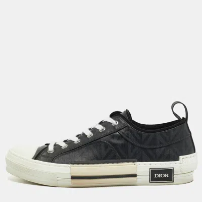 Pre-owned Dior B23 Size 42 Black Cd Diamond Coated Canvas Low Top Sneakers