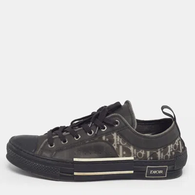 Pre-owned Dior B23 Size 43 Black Oblique Mesh And Rubber Low Top Sneakers