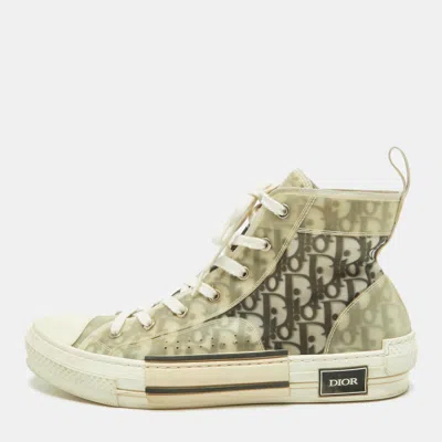 Pre-owned Dior B23 Size 45 Transparent Mesh And Pvc High Top Sneakers