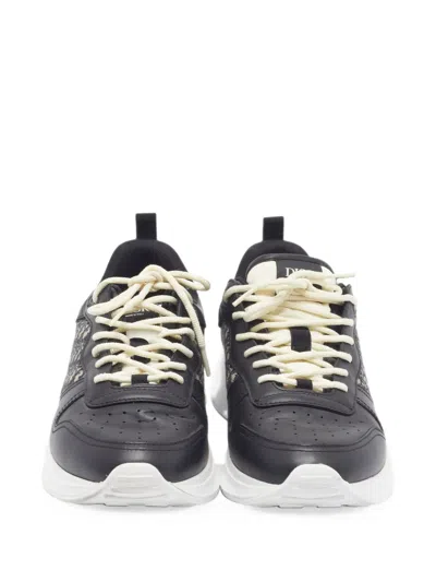 Pre-owned Dior B25 Oblique Jacquard Sneakers In Black