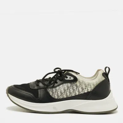 Pre-owned Dior B25 Size 43 Black Leather And Mesh Lace Up Sneakers