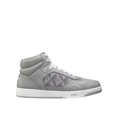 Dior B27 High Diamond Sneakers In Gray