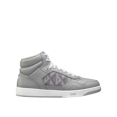 Dior B27 High Diamond Trainers In Grey