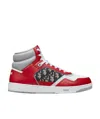 Dior Oblique High-top Sneakers Men In Red