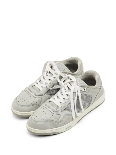 Pre-owned Dior B27 Leather Sneakers In Gray