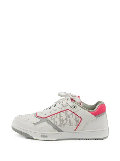 Pre-owned Dior B27 Oblique Galaxy Low Top Sneakers In White