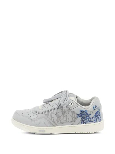 Pre-owned Dior B27 Oblique Sneakers In Gray
