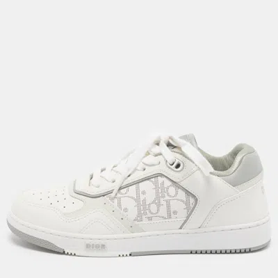 Pre-owned Dior B27 Size 37 White Leather Lace Up Sneakers
