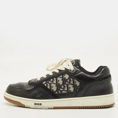 Pre-owned Dior B27 Size 43 Black Canvas And Leather Lace Up Sneakers