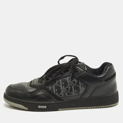 Pre-owned Dior B27 Size 43 Black Oblique Leather Uptown Lace Up Sneakers