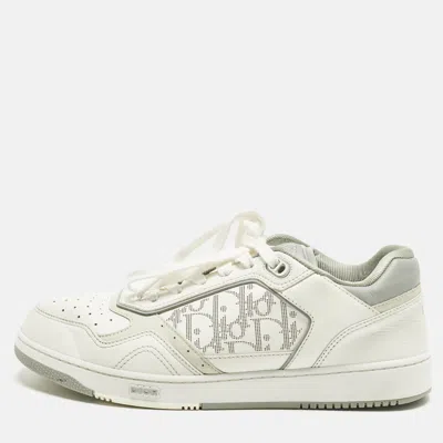 Pre-owned Dior B27 Size 43 White Oblique Leather Low Top Sneakers