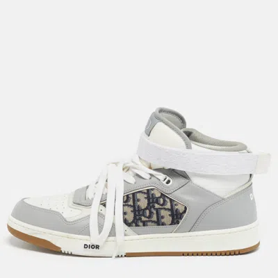 Pre-owned Dior B27 Size 45 Multicolor Jacquard And Leather High Top Sneakers