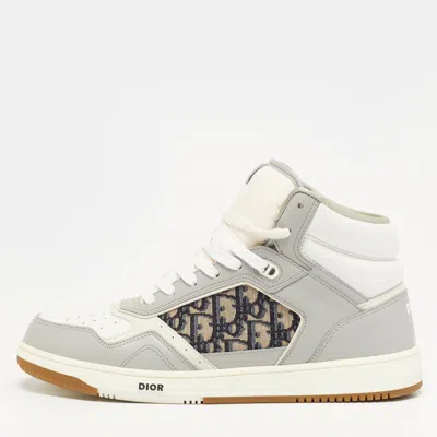 Pre-owned Dior B27 Size 46 Multicolor Jacquard And Leather High Top Sneakers