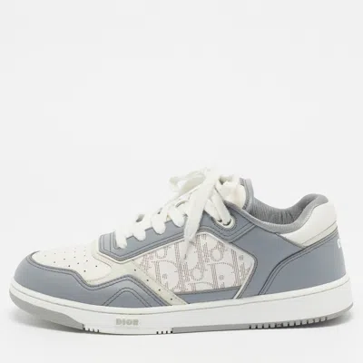Pre-owned Dior B27 Uptown Size 42 Grey/white Oblique Galaxy Leather Low Top Sneakers In Gray