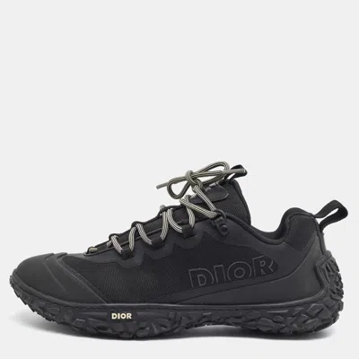 Pre-owned Dior B28 Size 43 Black Canvas And Rubber Lace Up Sneakers