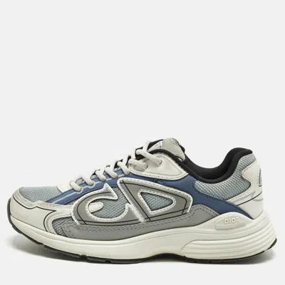 Pre-owned Dior B30 Countdown Size 39 Tricolor Leather And Mesh Lace Up Sneakers In White