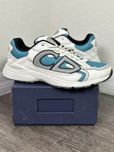 Pre-owned Dior B30 Teal Blue White Reflective Trainers Shoes