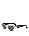 Dior B3u Mirrored Butterfly Sunglasses, 53mm In Gold/gray Solid