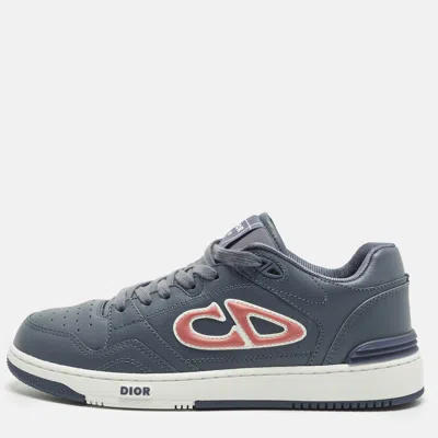 Pre-owned Dior B57 Size 39 Blue/pink Leather Lace Up Sneakers