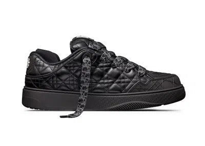Pre-owned Dior B9s Skater Erl Quilted Cannage Calfskin Sneakers In Black