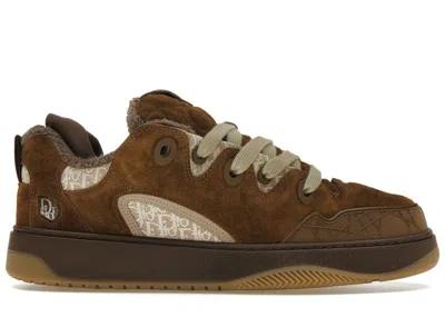 Pre-owned Dior B9s Skater Erl Suede With And  Oblique Jacquard Sneakers In Brown/beige