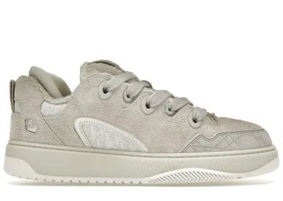 Pre-owned Dior B9s Skater Erl Suede With And  Oblique Jacquard Sneakers In Cream/white