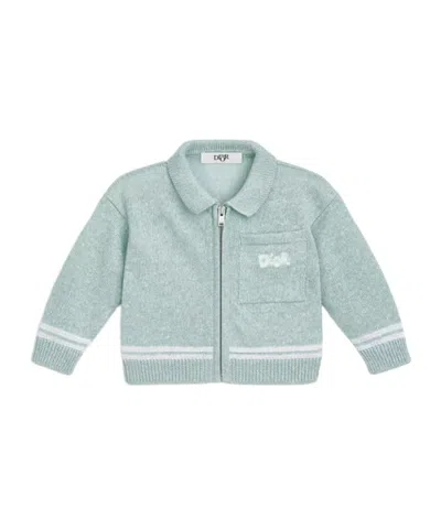 Dior Baby Cardigan In Celadon/ivory