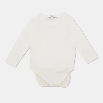 Pre-owned Dior Baby  Kids White Logo Embroidered Jersey Sleepsuit 6 M