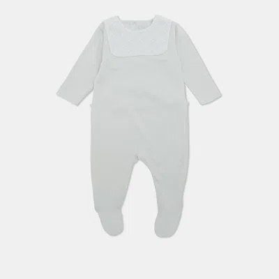 Pre-owned Dior Baby  Light Blue Cannage Embroidered Jersey Sleepsuit 1 M