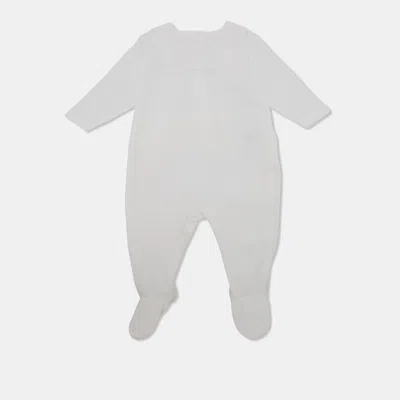 Pre-owned Dior Baby  White Jersey Round Neck Onesies 1m