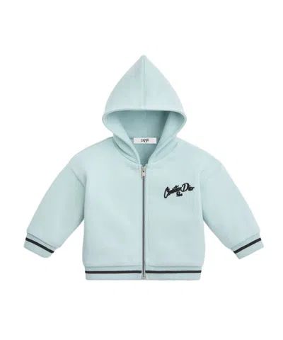 Dior Baby Zip-up Hooded Sweatshirt In Blue