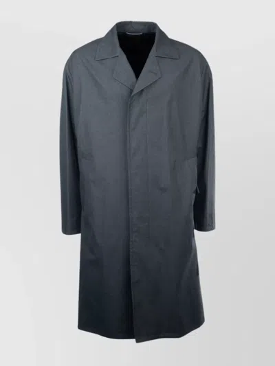 Dior Back Belted Lapel Coat In Grey