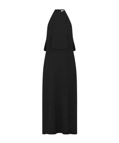 Dior Backless Button Dress In Black