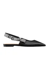 Dior Toujours Leather Slingback Flat In Black