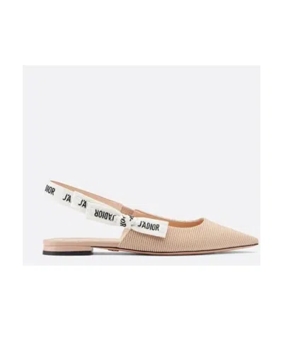 Dior J A Slingback Ballerina Flat In Nude