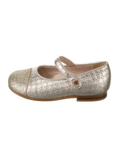 Pre-owned Dior Kids' Ballet Flat In Gold/metallic