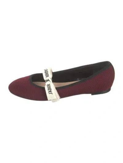 Pre-owned Dior Ballet Flats In Burgundy