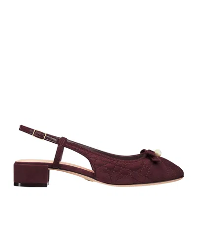 Dior Ballet Slingback Pumps In Burgundy