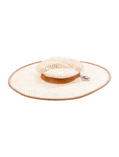 Pre-owned Dior Bamboo Beach Hat In Neutral
