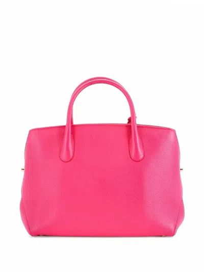Pre-owned Dior Bar Bag Leather Medium Tote Bag In Pink