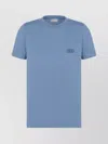 Dior Homme Logo Embroidered Crewneck T-shirt In Blue