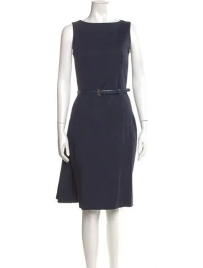 Pre-owned Dior Bateau Neckline Knee-length Dress In Blue