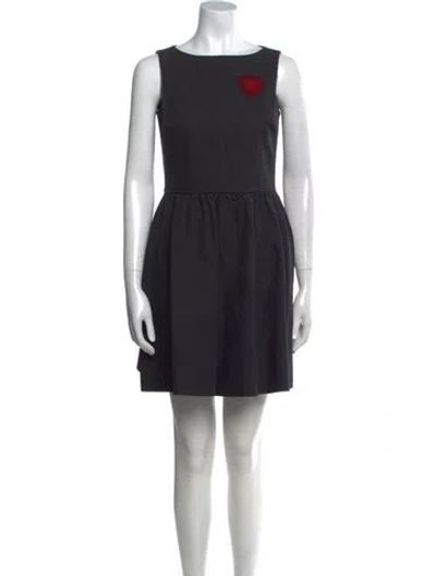 Pre-owned Dior Bateau Neckline Mini Dress In Black