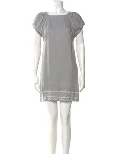Pre-owned Dior Bateau Neckline Mini Dress In Gray