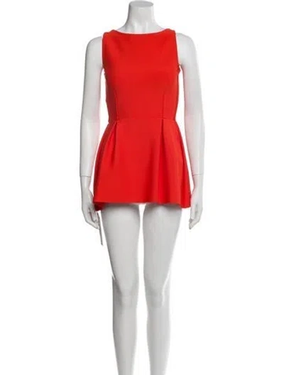 Pre-owned Dior Bateau Neckline Mini Dress In Red