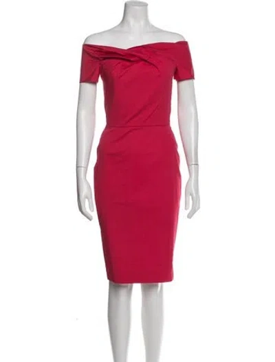 Pre-owned Dior Bateau Neckline Mini Dress In Red