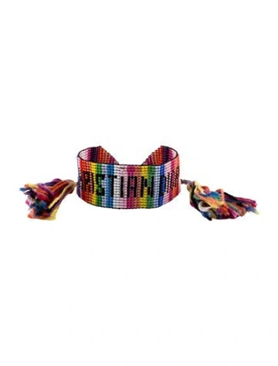 Pre-owned Dior Bead & Thread Friendship Bracelet, 8.5" In Multi